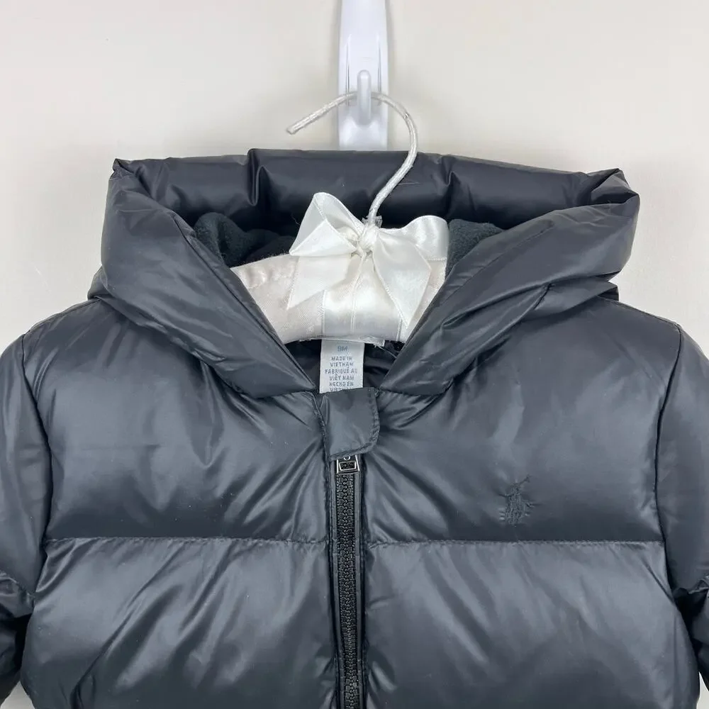 Ralph Lauren Water Repellent Down Snowsuit Black 9 Months NWT